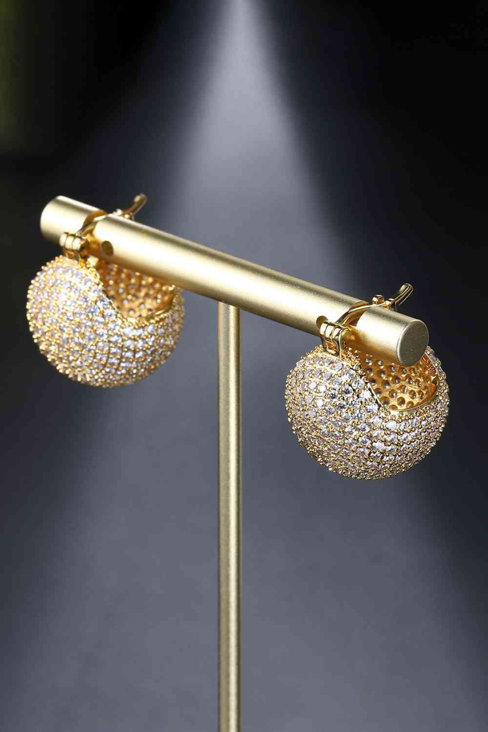 Zirconia Infused Brass Stud Earrings - ZISK Shop  