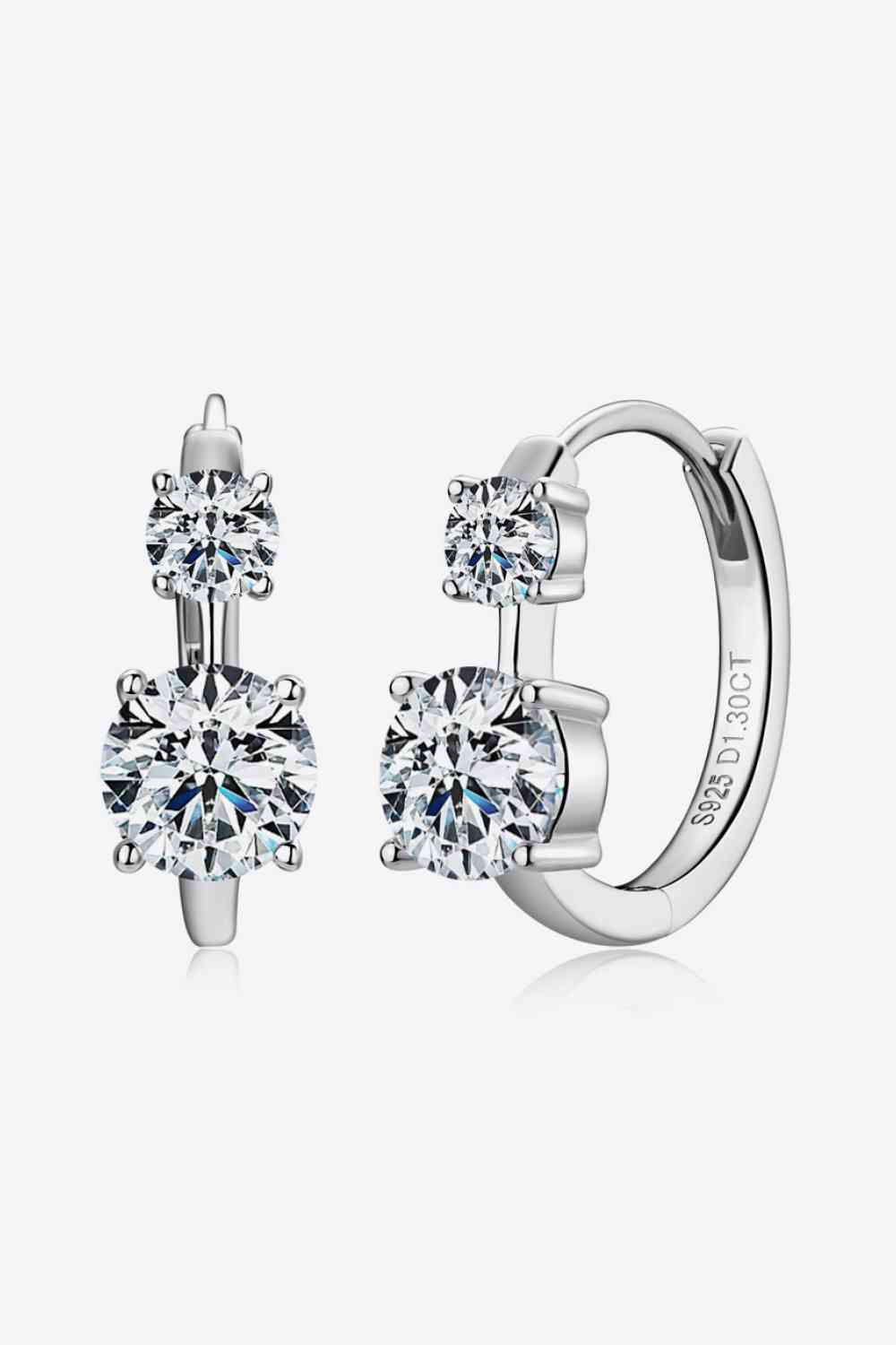 1.3 Carat Moissanite 925 Sterling Silver Earrings - ZISK Shop  