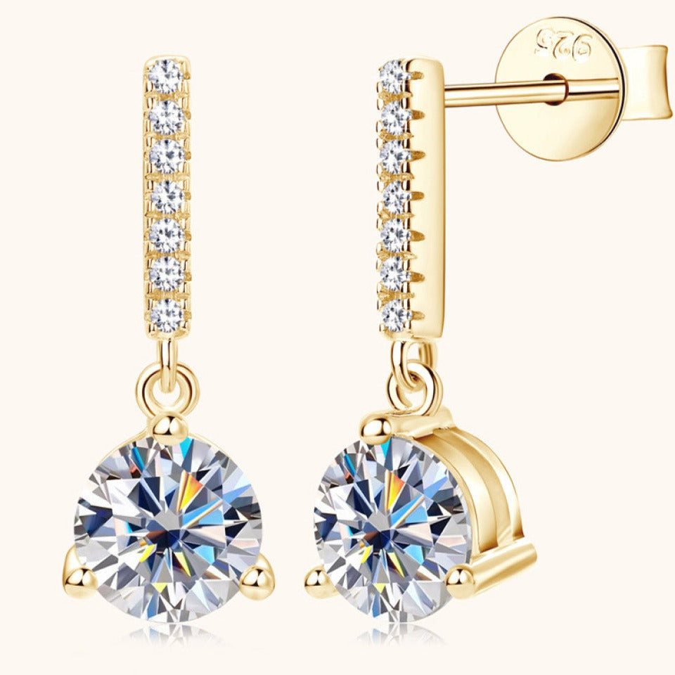 2 Carat Moissanite Sterling Dangle Drops - ZISK Shop  