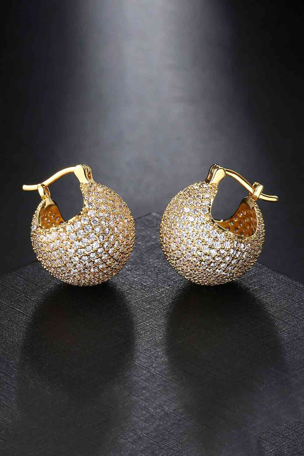 Zirconia Infused Brass Stud Earrings - ZISK Shop  