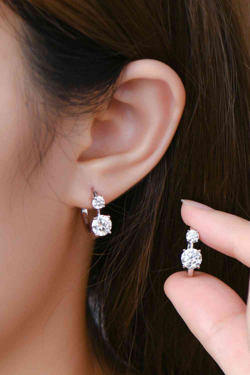 1.3 Carat Moissanite 925 Sterling Silver Earrings - ZISK Shop  