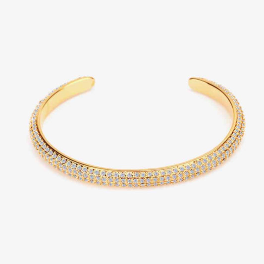 18K Gold-Plated Rhinestone Open Bracelet - ZISK Shop  
