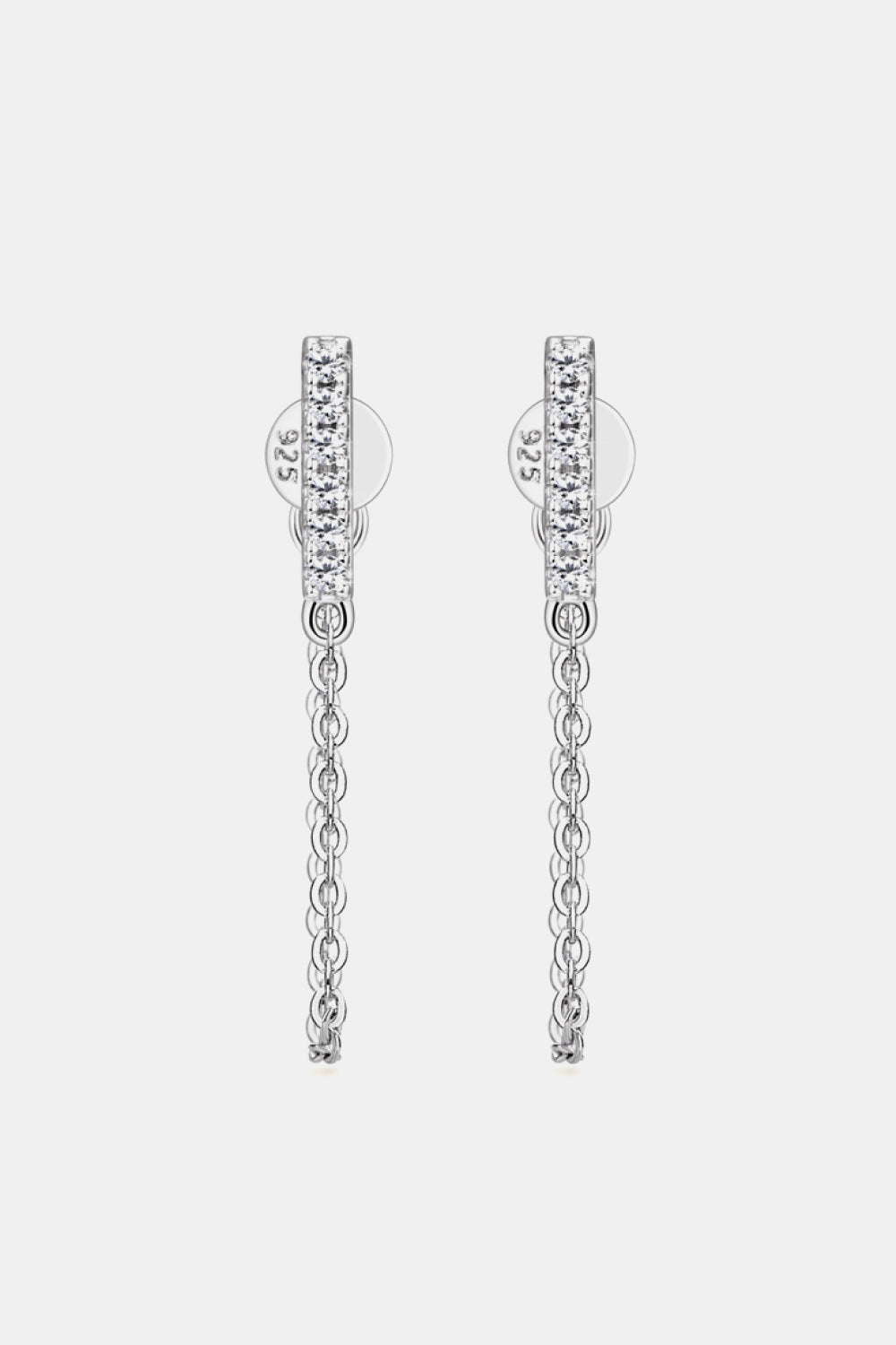 Moissanite Sterling Link Dangle Earrings - ZISK Shop  