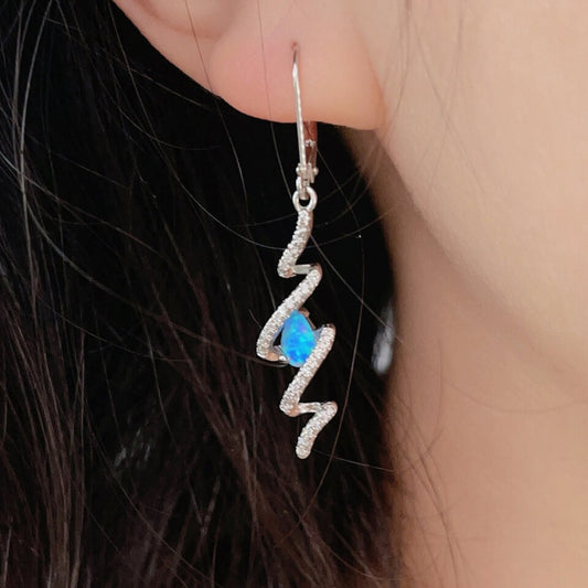 Spiral Drop Opal Earrings - ZISK Shop  
