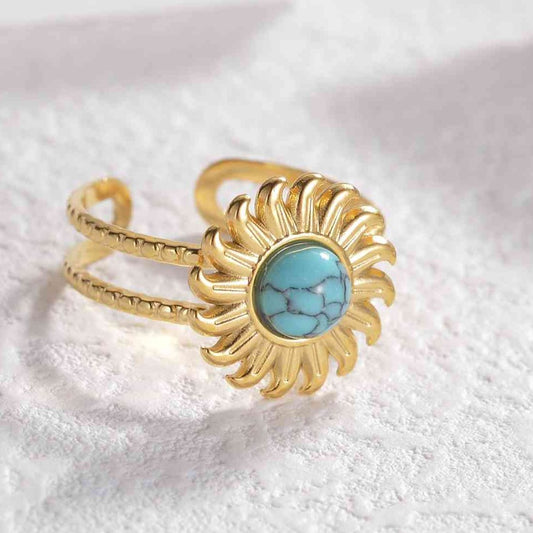 Turquoise Stainless Steel Open Ring - ZISK Shop  