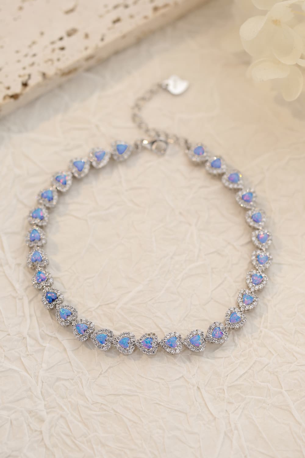 Sterling Silver Heartful Opal Embrace Bracelet - ZISK Shop  