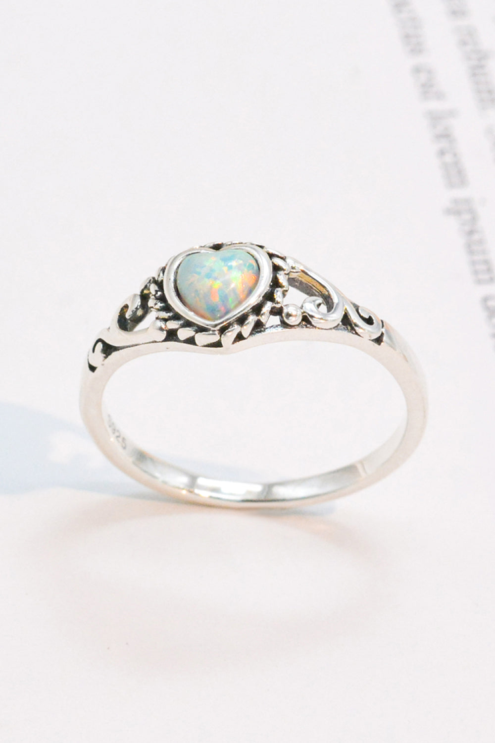 Sterling Silver Opulent Heart Opal Ring - ZISK Shop  