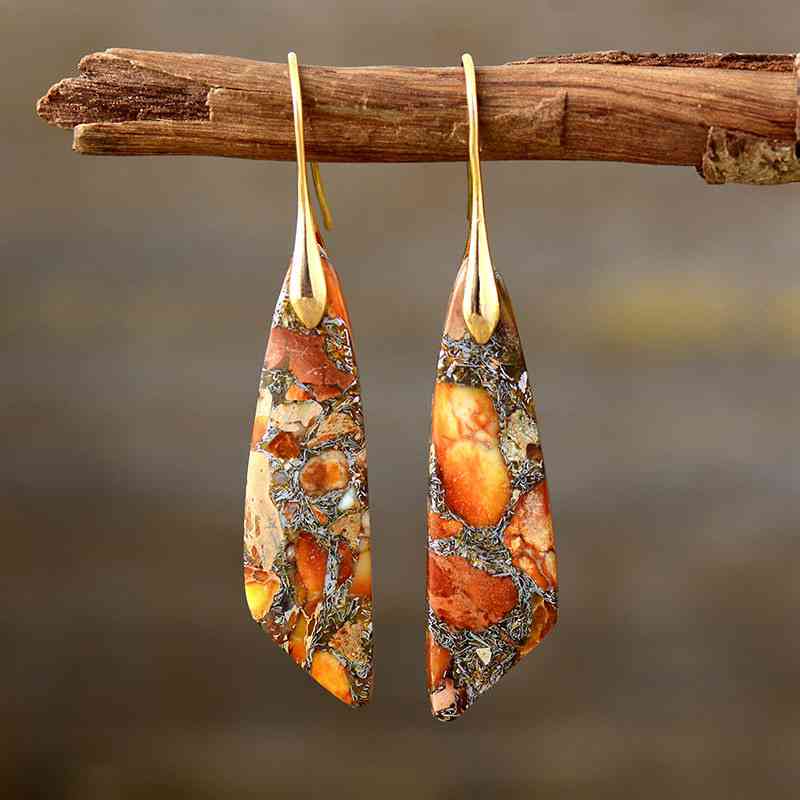 Gold-Plated Copper Dangle Earrings - ZISK Shop  