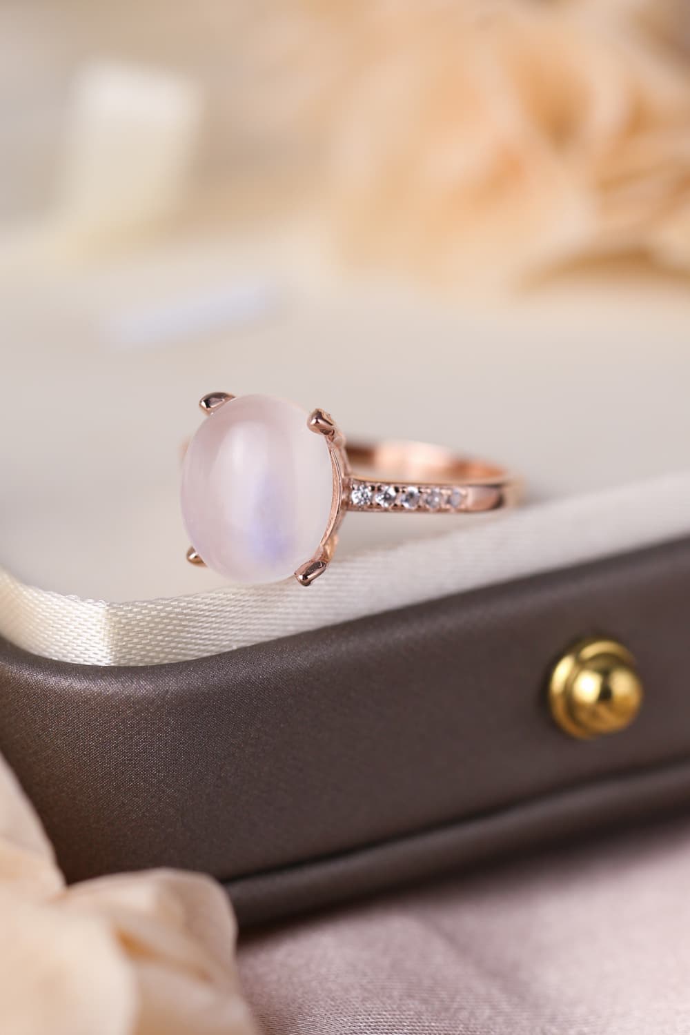 Moonstone Sterling Ring with Gem Accents - ZISK Shop  