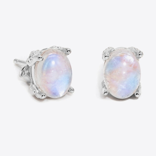 Traditional Moonstone Sterling Pronged Studs - ZISK Shop  