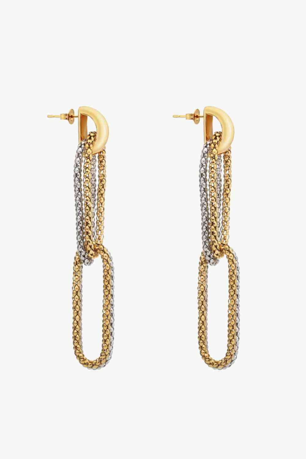 Gold-Plated D-Shaped Drop Earrings - ZISK Shop  