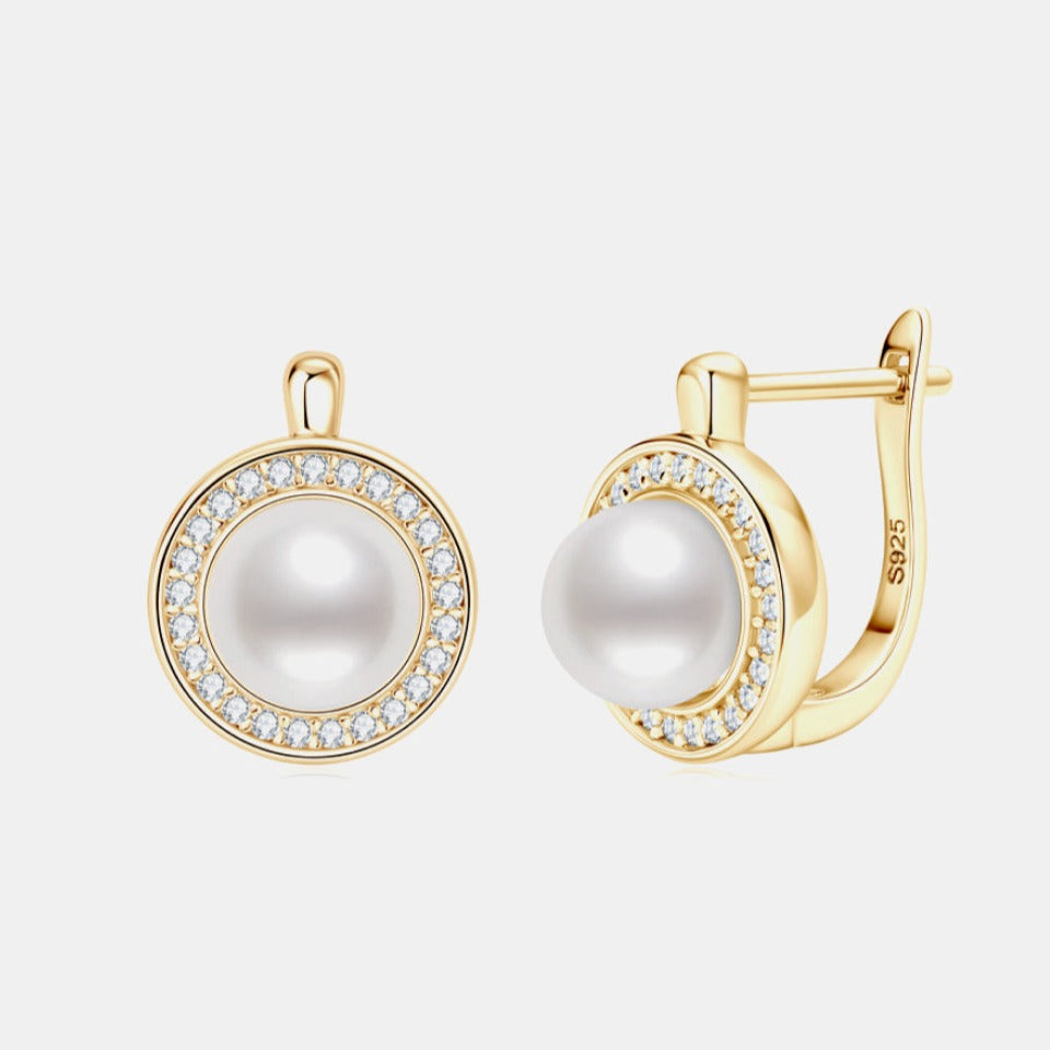 Elegant Pearl Essence Moissanite Sterling Earrings - ZISK Shop  