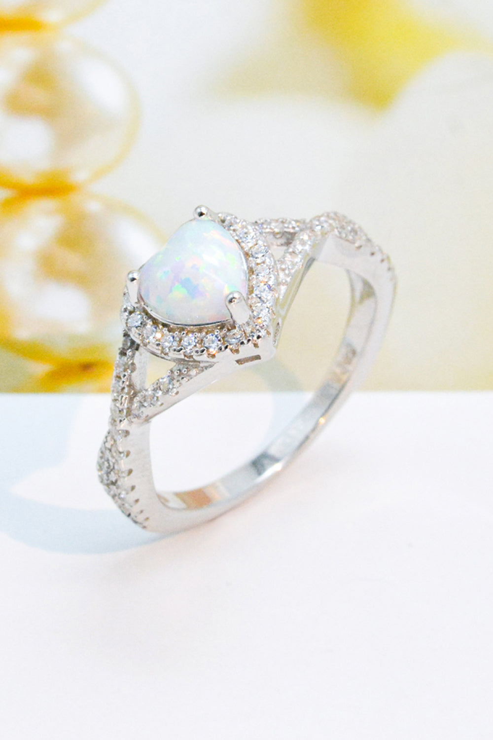 Sterling Silver Woven Heart Opal Dream Ring - ZISK Shop  